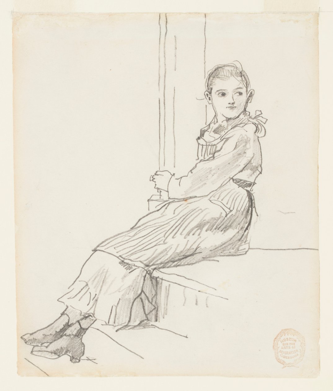 Jente sitter på en verandatrapp av Winslow Homer