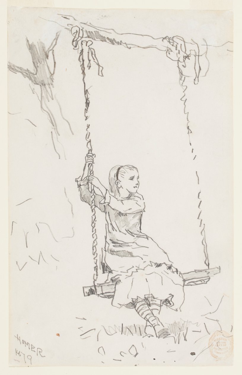 Jente på huske av Winslow Homer