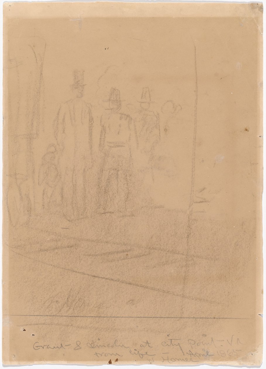Grant og Lincoln i City Point, Virginia [recto] av Winslow Homer