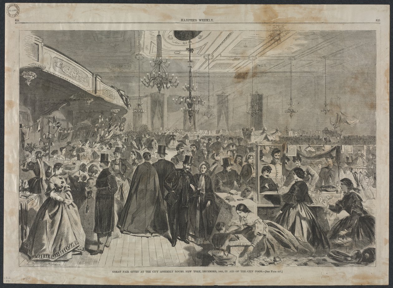 Stor messe gitt på City Assembly Rooms, New York, desember, 1861..., 1861. av Winslow Homer