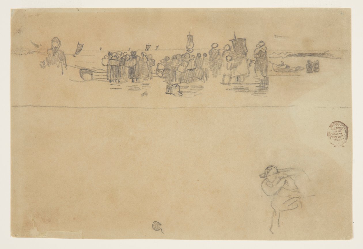 Grupper av kvinner på stranden, Cullercoats, England av Winslow Homer