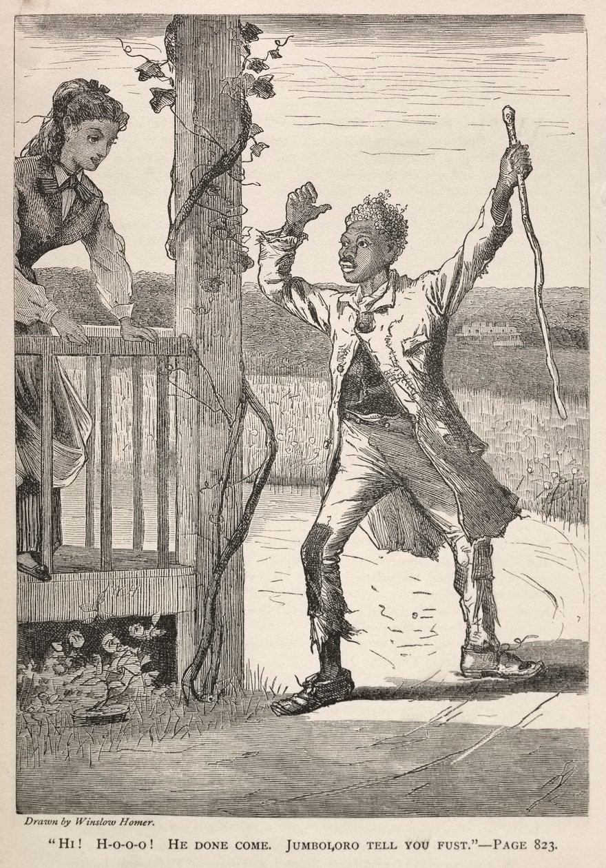 Hei! H-O-O-O! Han har kommet. Jumboloro Tell You First., 1869. av Winslow Homer