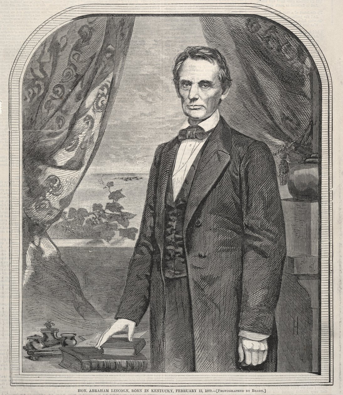 Hon. Abraham Lincoln, født i Kentucky, 12. februar 1809, 1860. av Winslow Homer