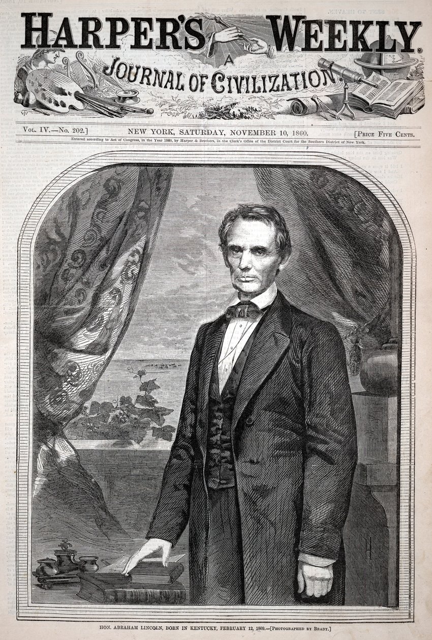 Ærede Abraham Lincoln, født i Kentucky, 12. februar 1809, fra Harper