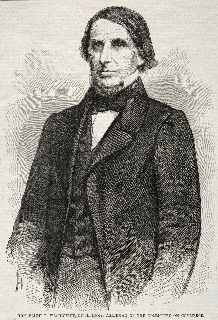Hon. Elihu B. Washburne, fra Illinois, leder av komiteen for handel, 1860. av Winslow Homer