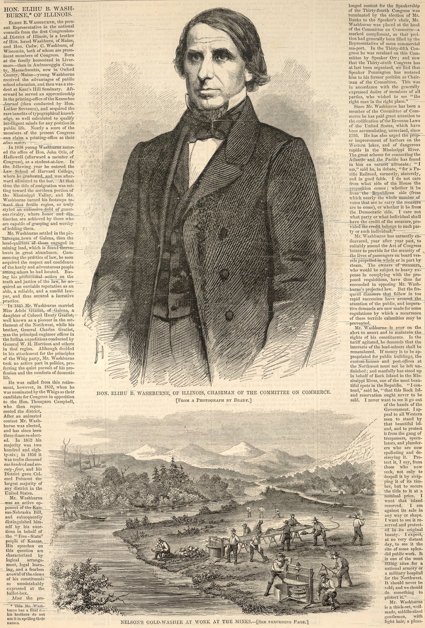 Ærede Elihu B. Washburne fra Illinois, leder for handelskomiteen, fra Harper