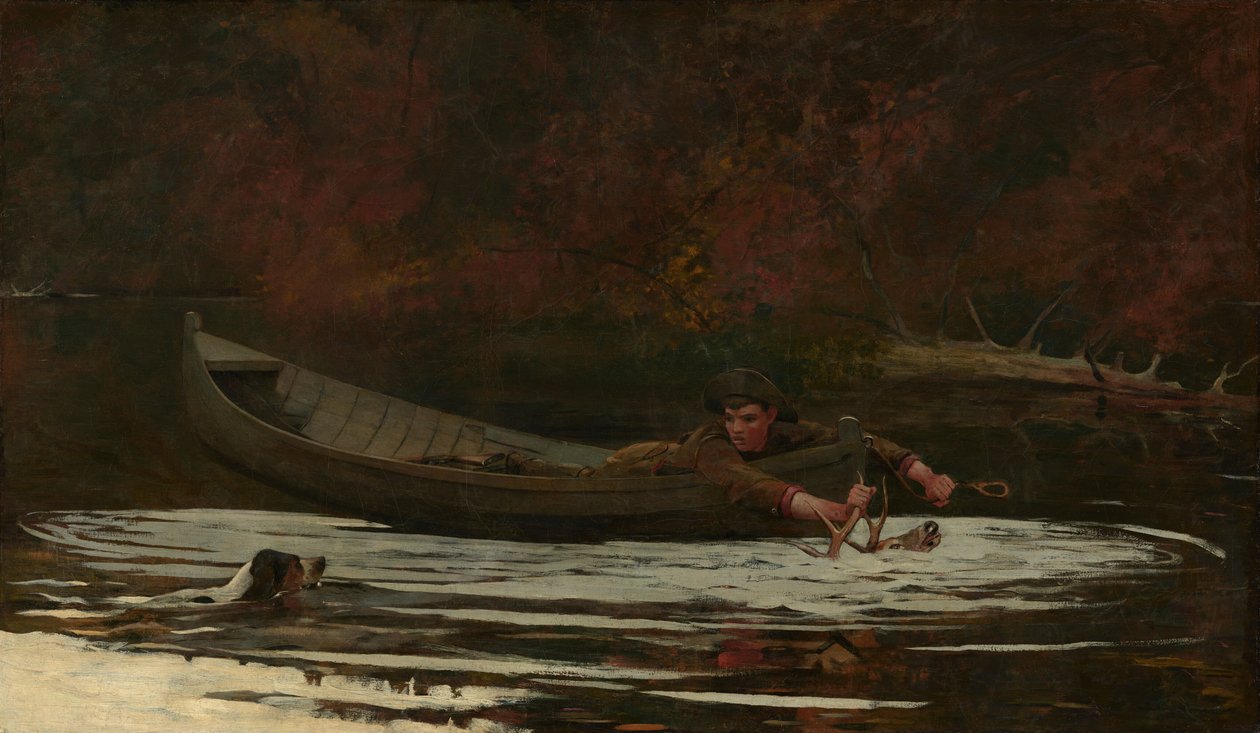 Jakthund og jeger av Winslow Homer