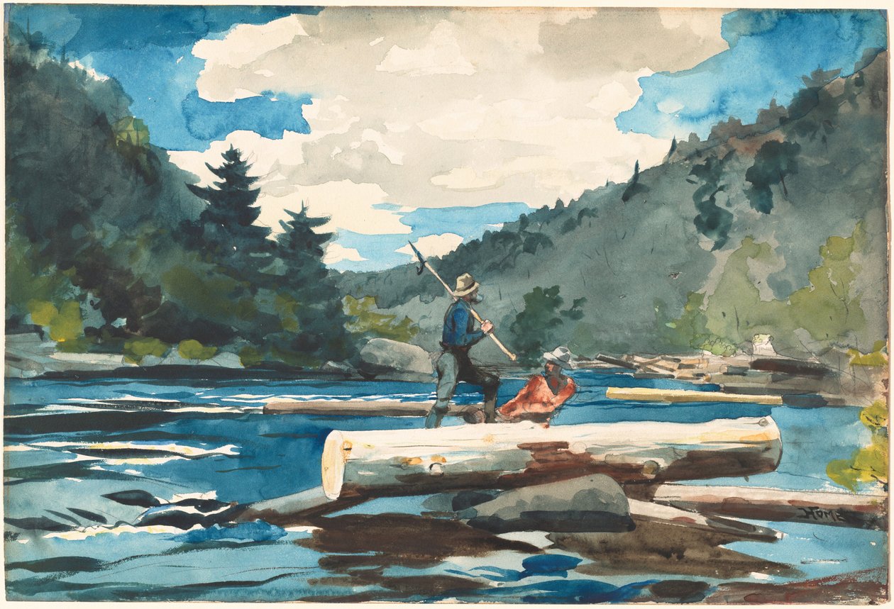 Hudson River, Logging av Winslow Homer
