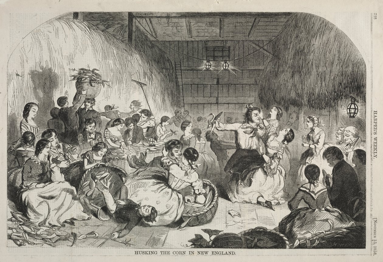 Skrelling av mais i New England av Winslow Homer
