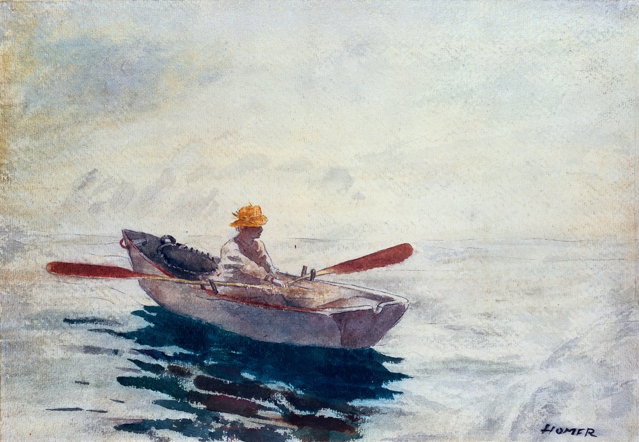 I en båt (akvarell, blyant og penn på papir) av Winslow Homer