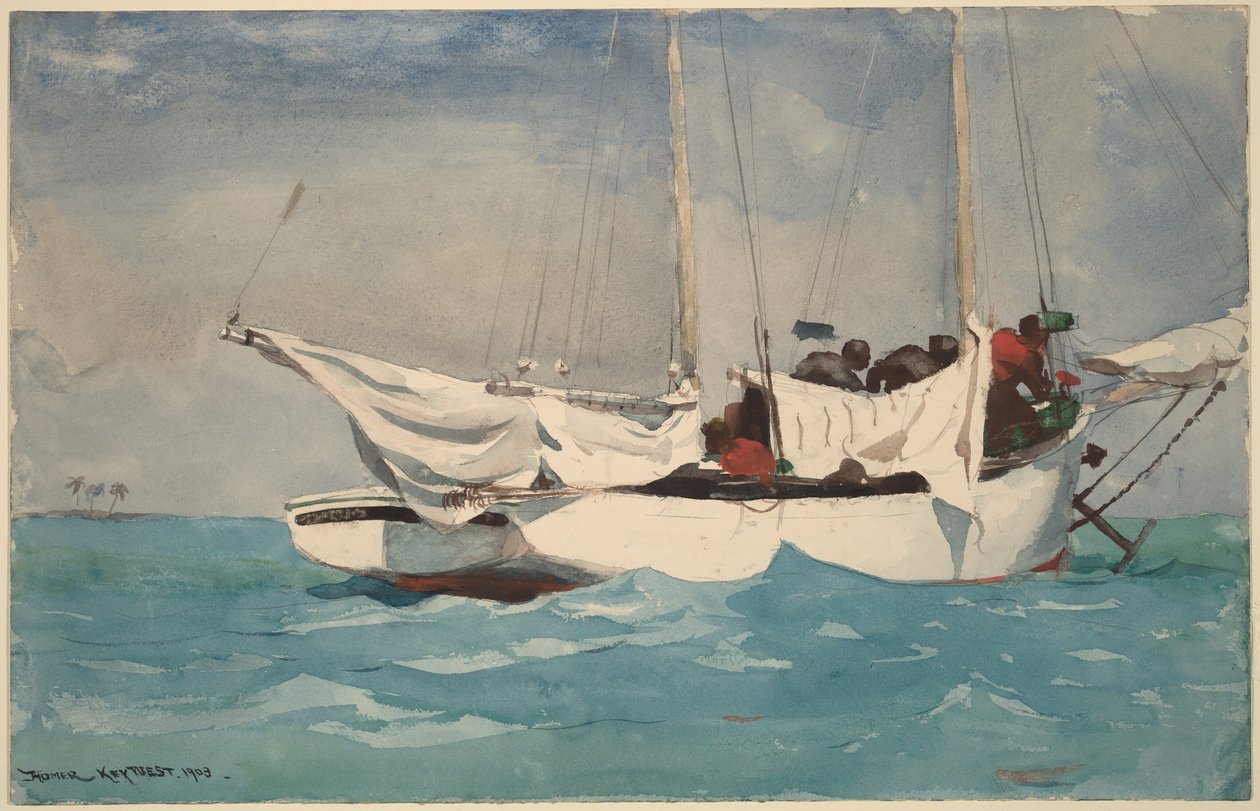 Key West, ankeret heises av Winslow Homer