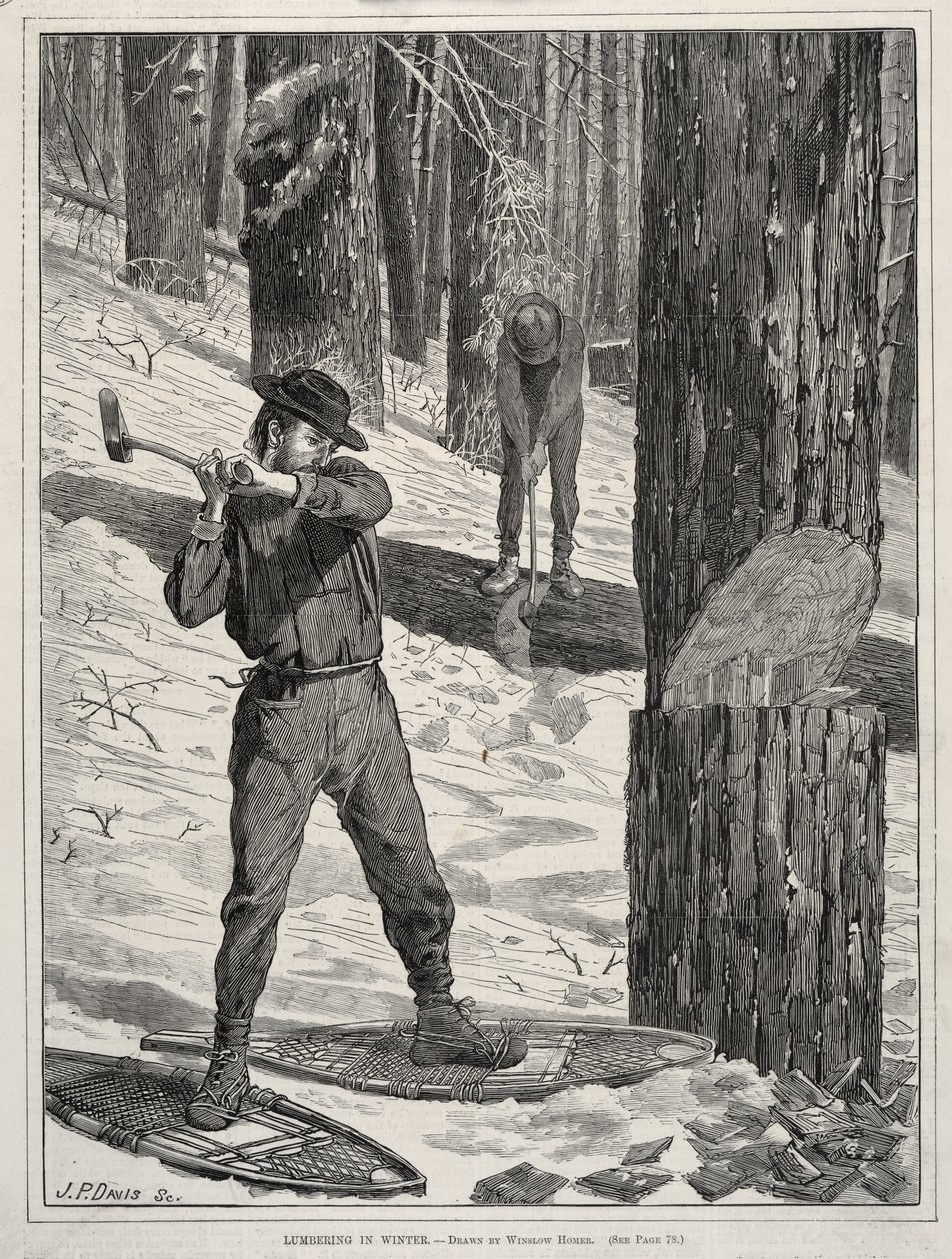 Tømmerhogst om vinteren av Winslow Homer