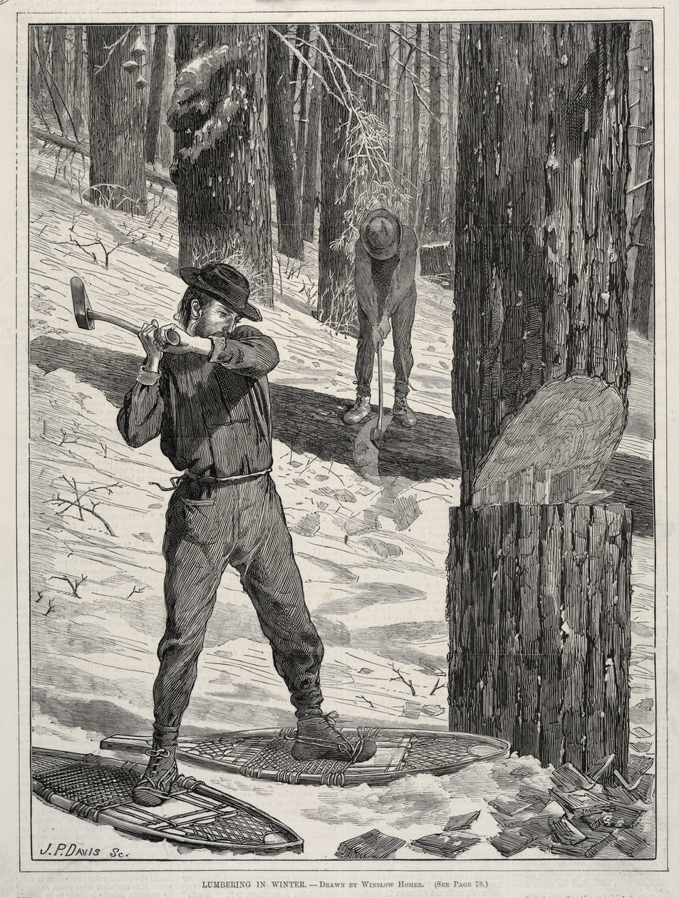 Tømmer om vinteren, 1871. av Winslow Homer