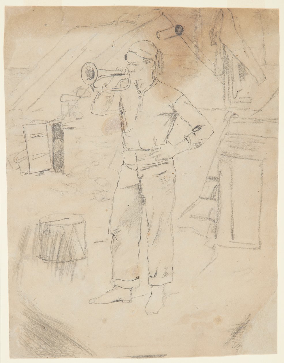 Mann med Zouaves hette av Winslow Homer