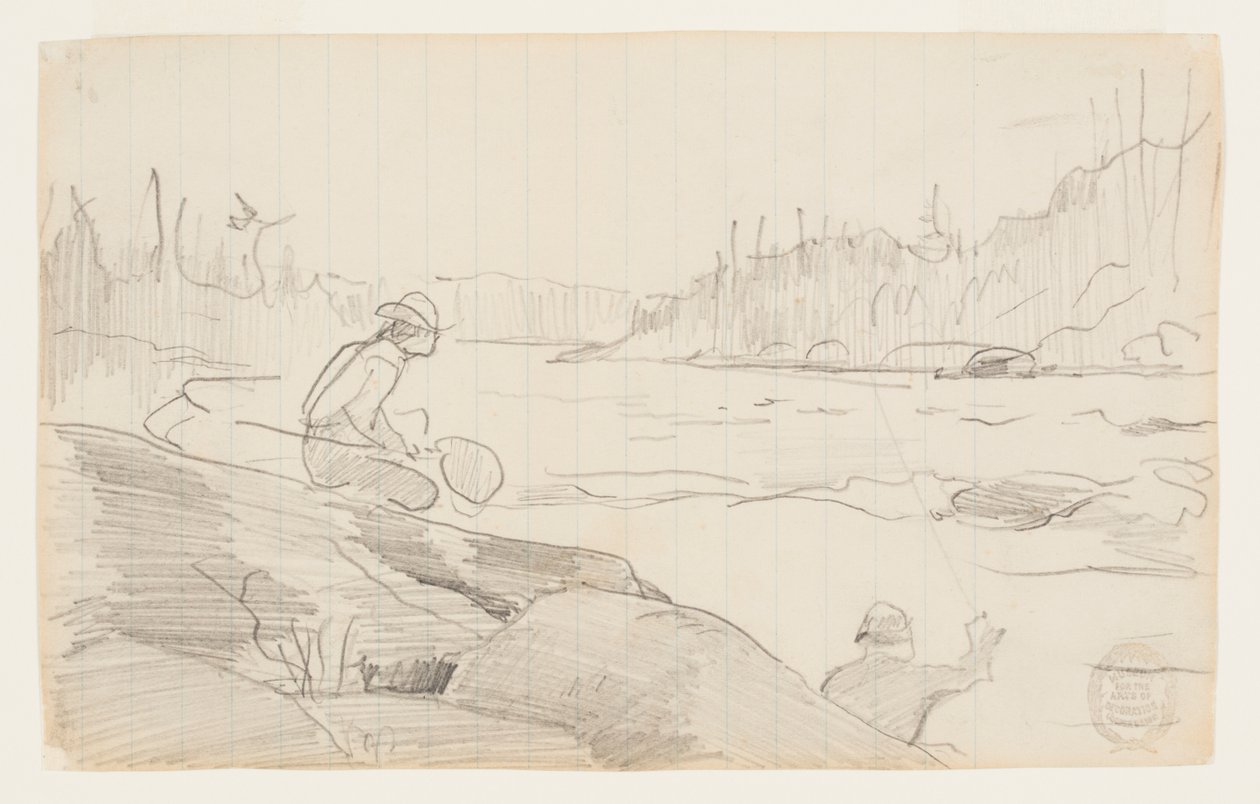 Menn som fisker med stang og garn av Winslow Homer