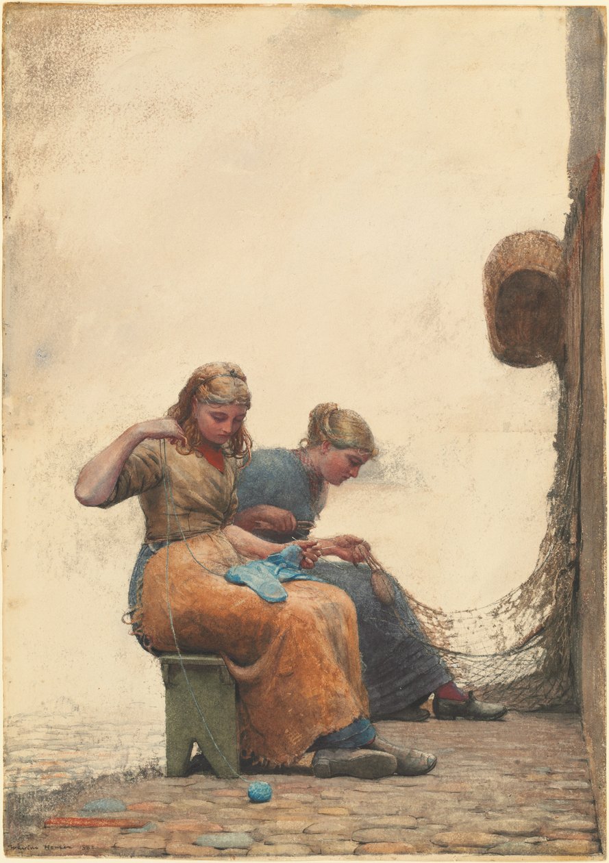 Mending the Nets av Winslow Homer