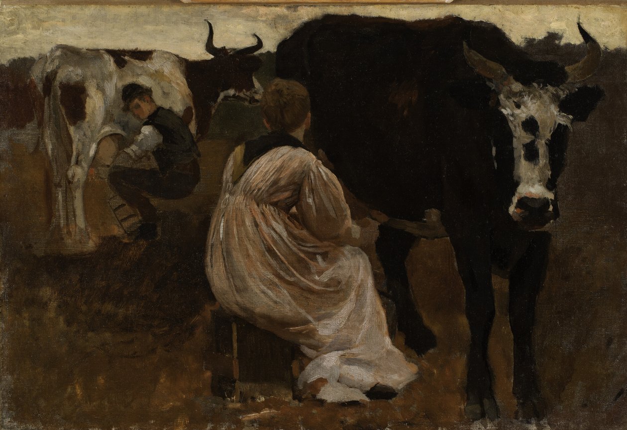 Melking, 1875 av Winslow Homer