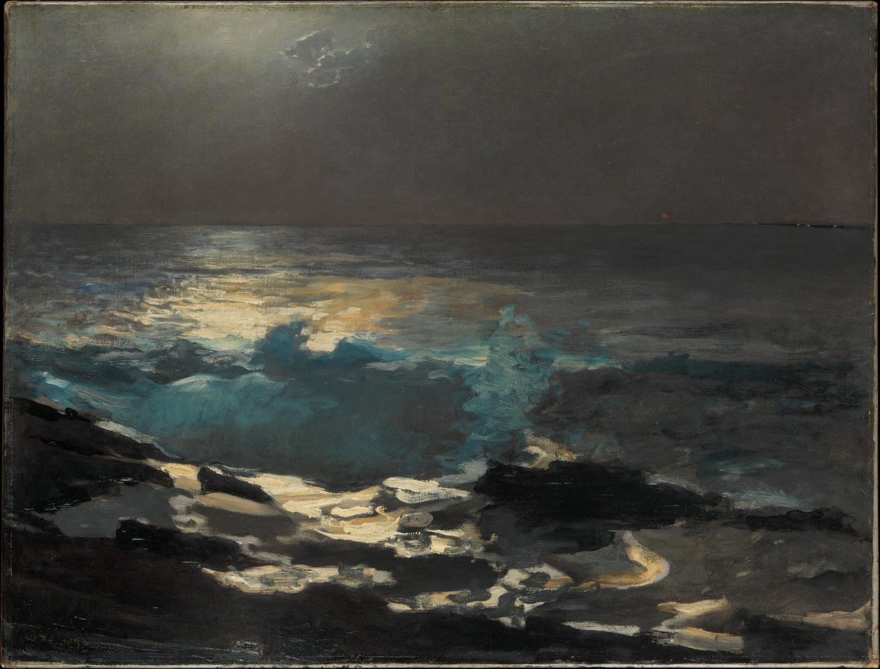 Måneskinn, Wood Island fyr av Winslow Homer