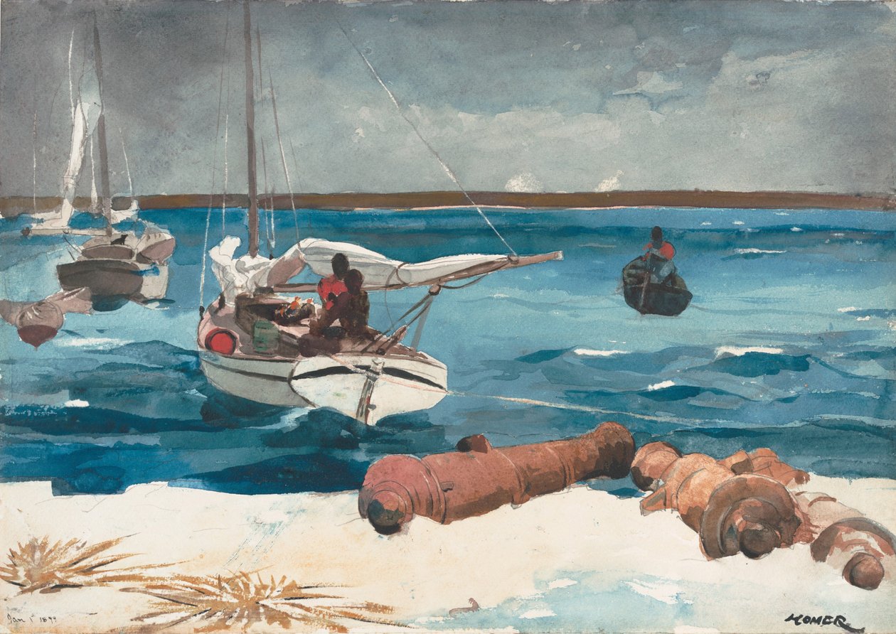 Nassau, 1899 (wc og grafitt på off-white vevd papir) av Winslow Homer
