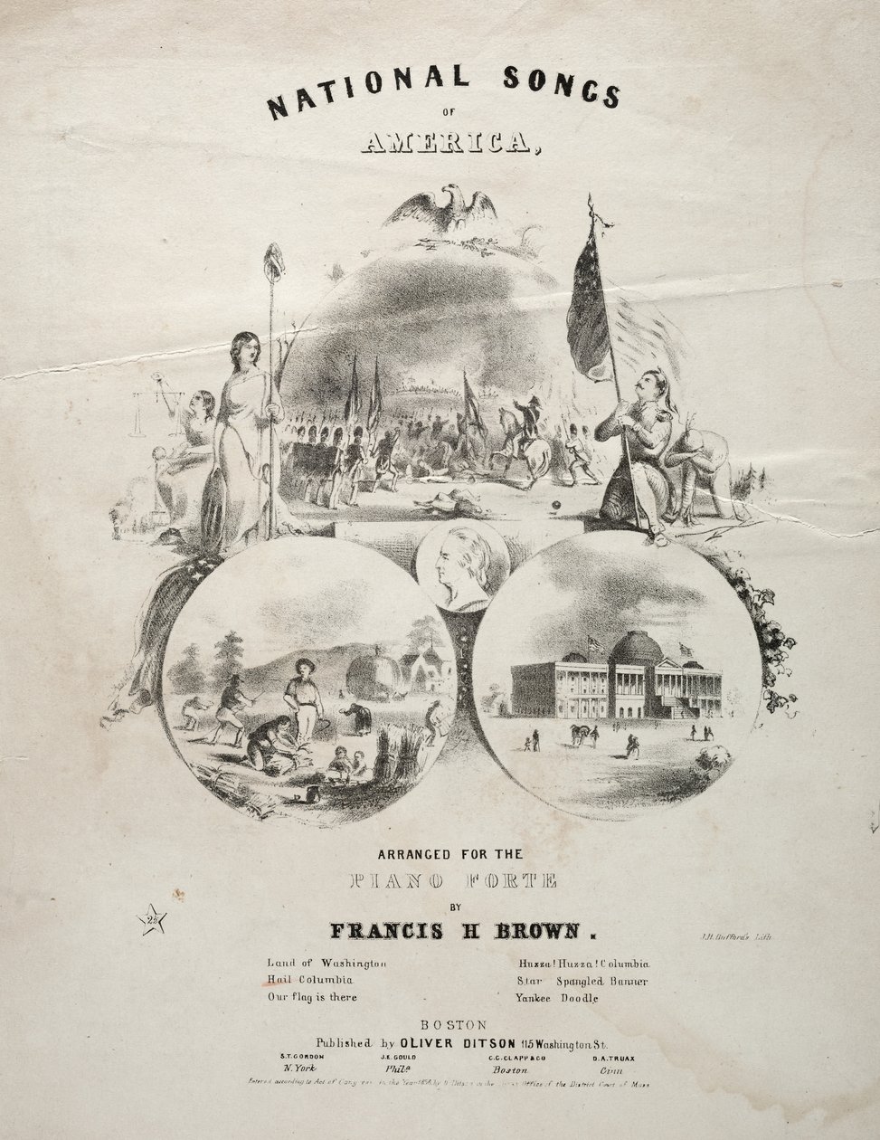 National Songs of America - Omslag for noter. av Winslow Homer