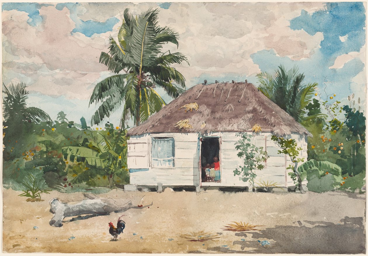 Innfødt hytte på Nassau av Winslow Homer