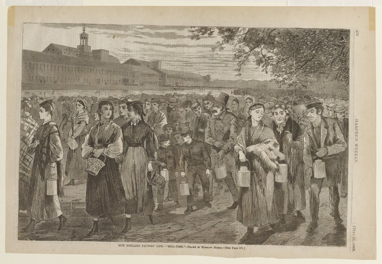 Fabrikkliv i New England - Klokketid av Winslow Homer