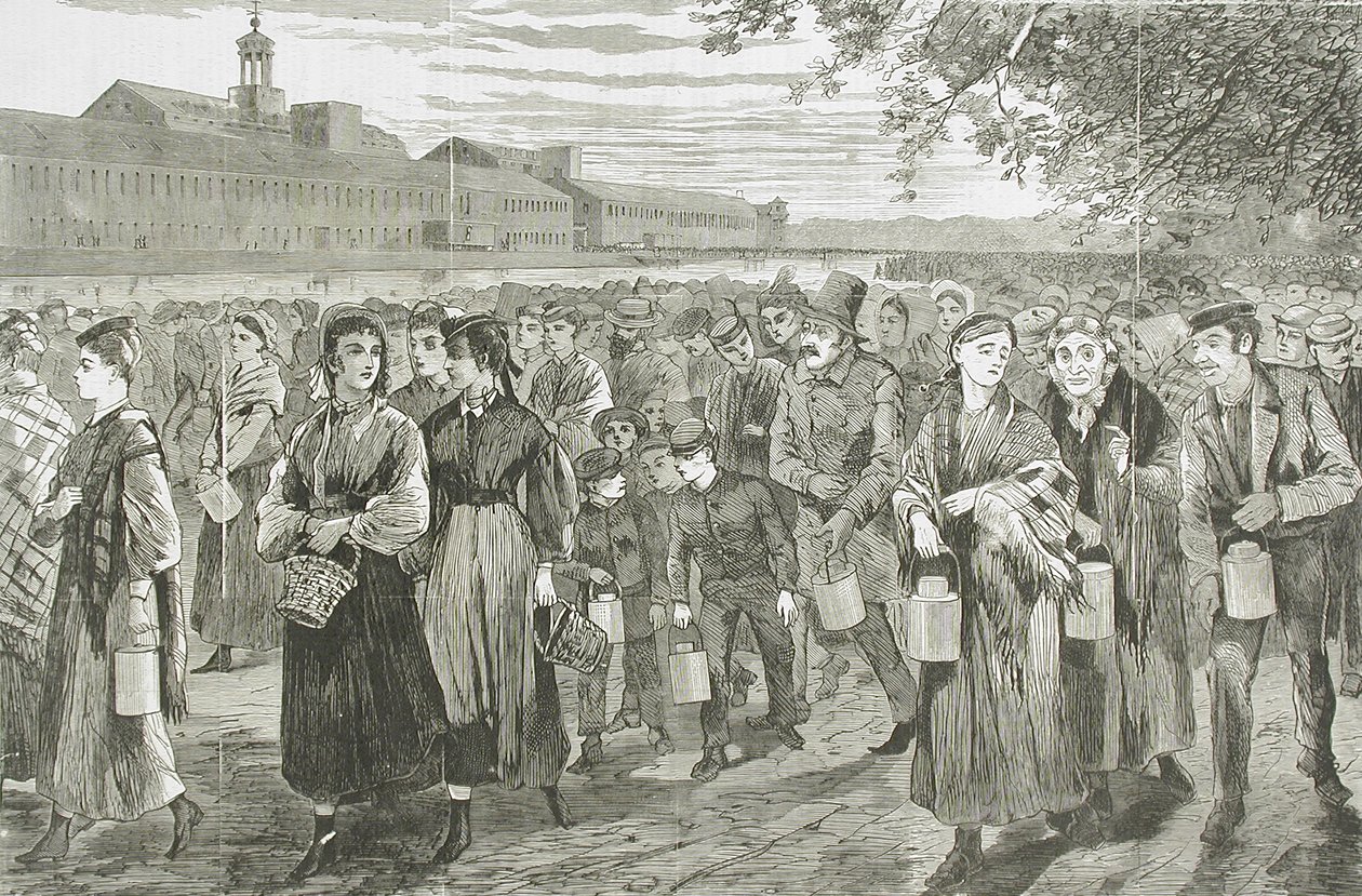 Fabrikkliv i New England - «Klokketid» av Winslow Homer
