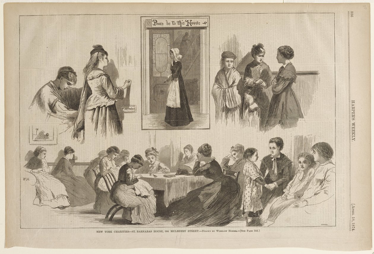 New Yorks veldedige organisasjoner - St. Barnabas House, 304 Mulberry Street av Winslow Homer