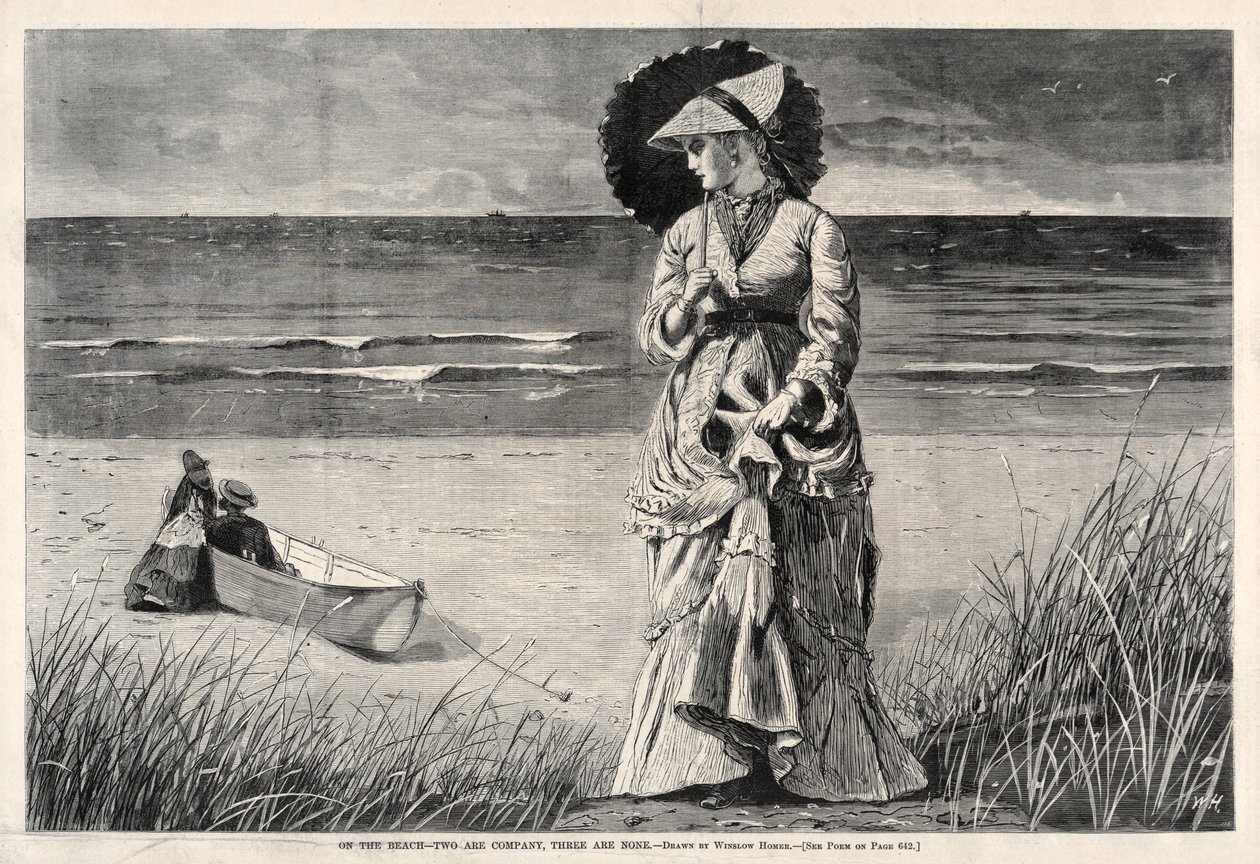 På stranden – To er selskap, tre er ingen av Winslow Homer