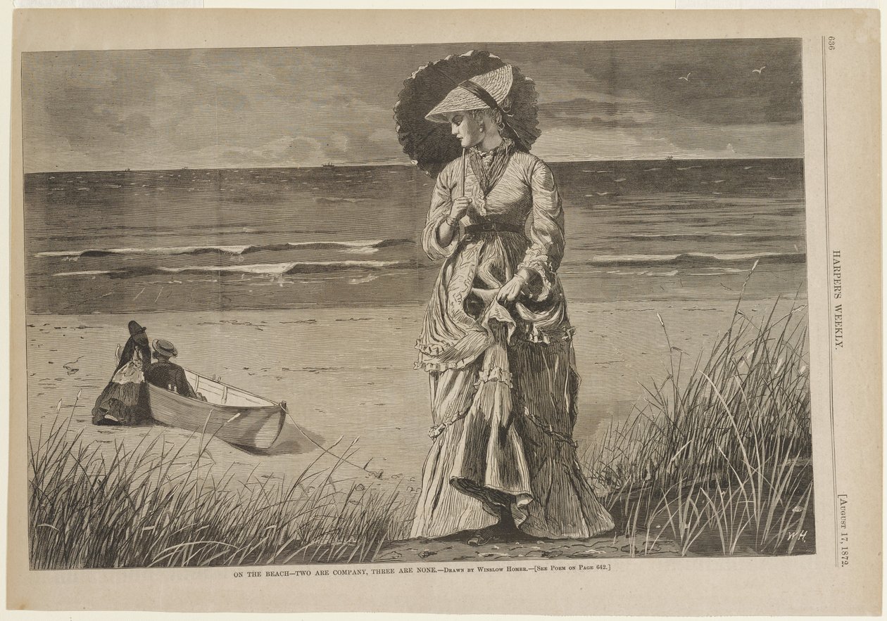 På stranden - To er selskap, tre er ingen av Winslow Homer