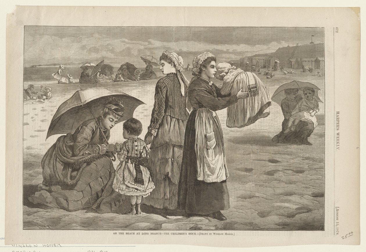 På stranden ved Long Branch - Barnas time av Winslow Homer
