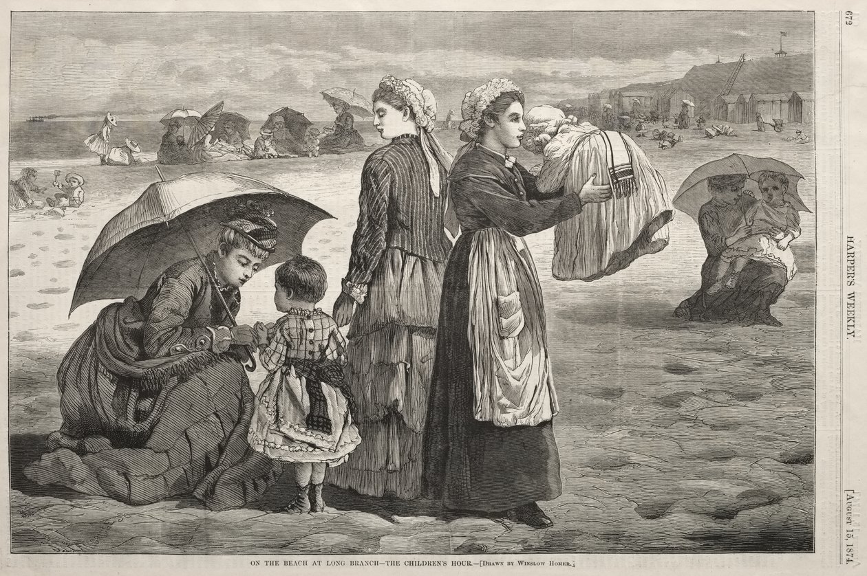 På stranden i Long Branch – «The Children’s Hour» av Winslow Homer
