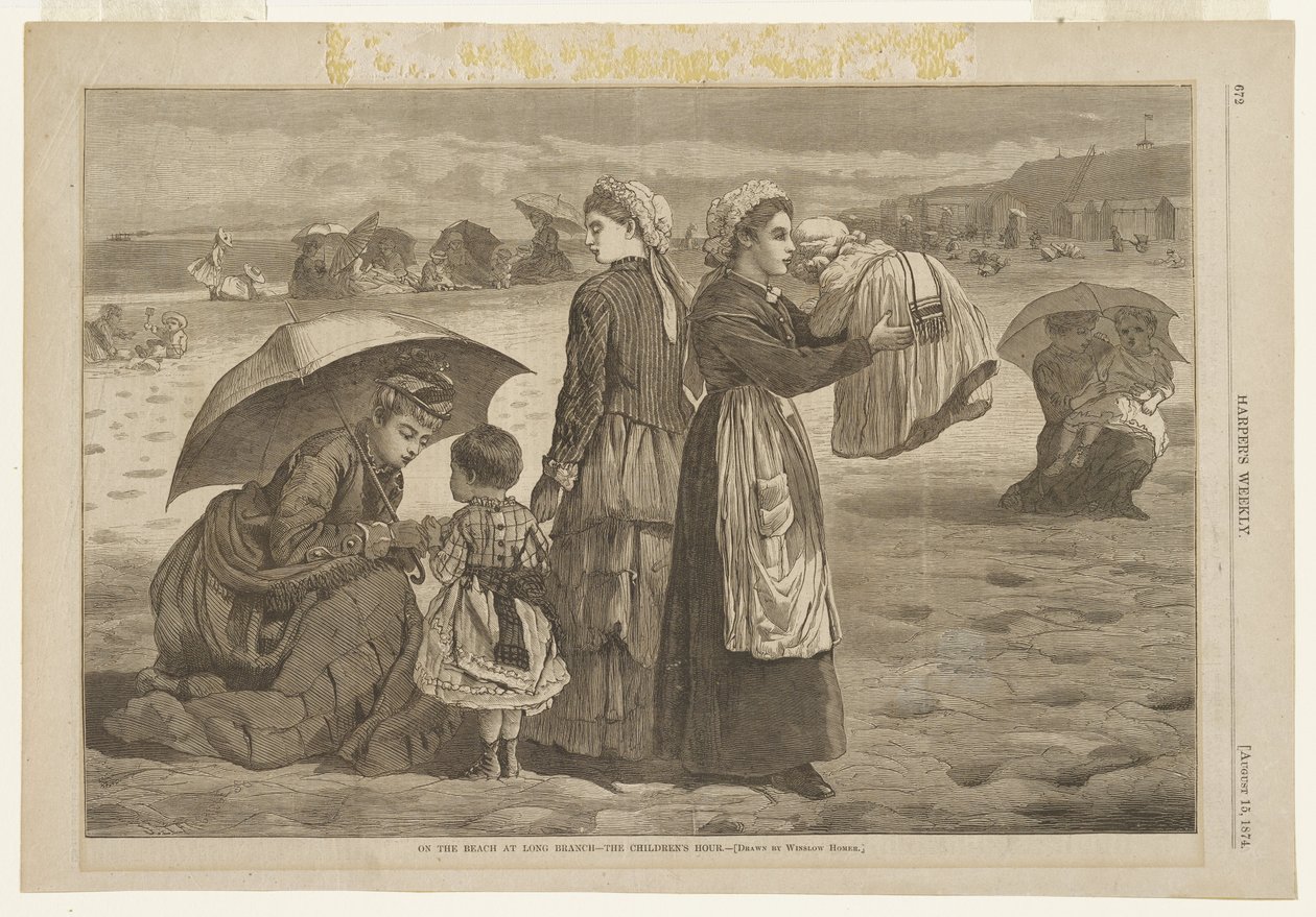 På stranden ved Long Branch - Barnas time av Winslow Homer