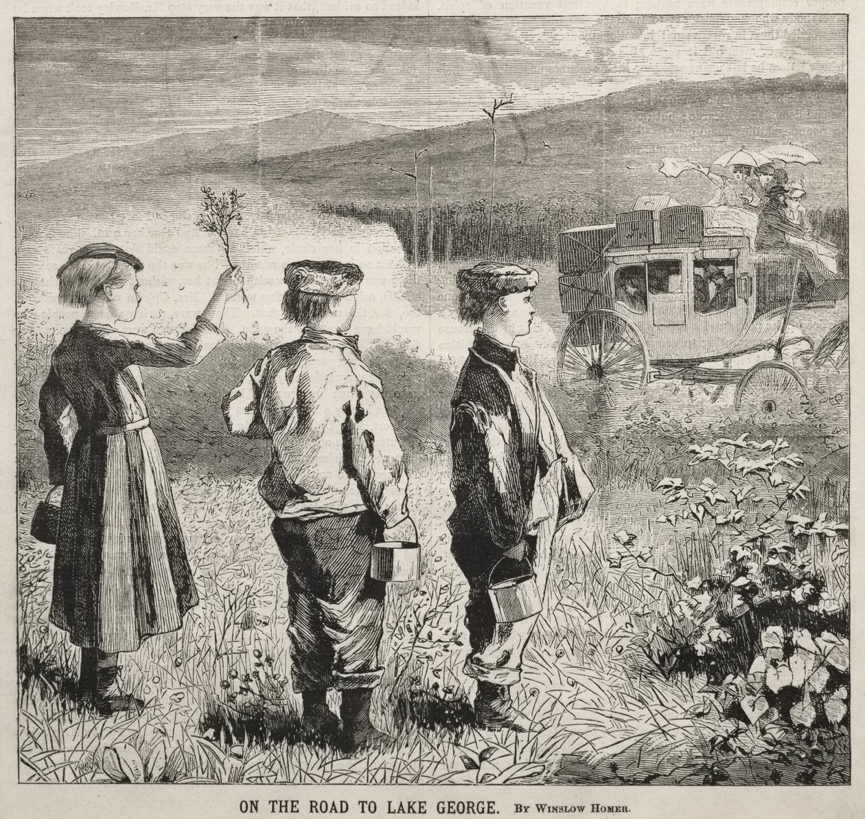 På veien til Lake George av Winslow Homer