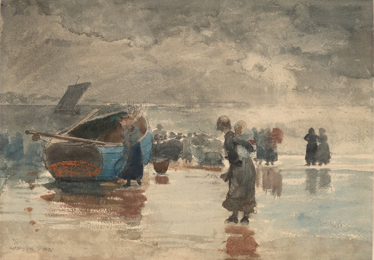 On the Sands, 1881. av Winslow Homer