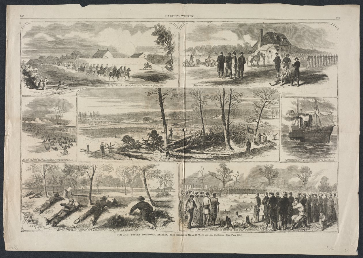 Vår hær før Yorktown, Virginia, 1862. av Winslow Homer