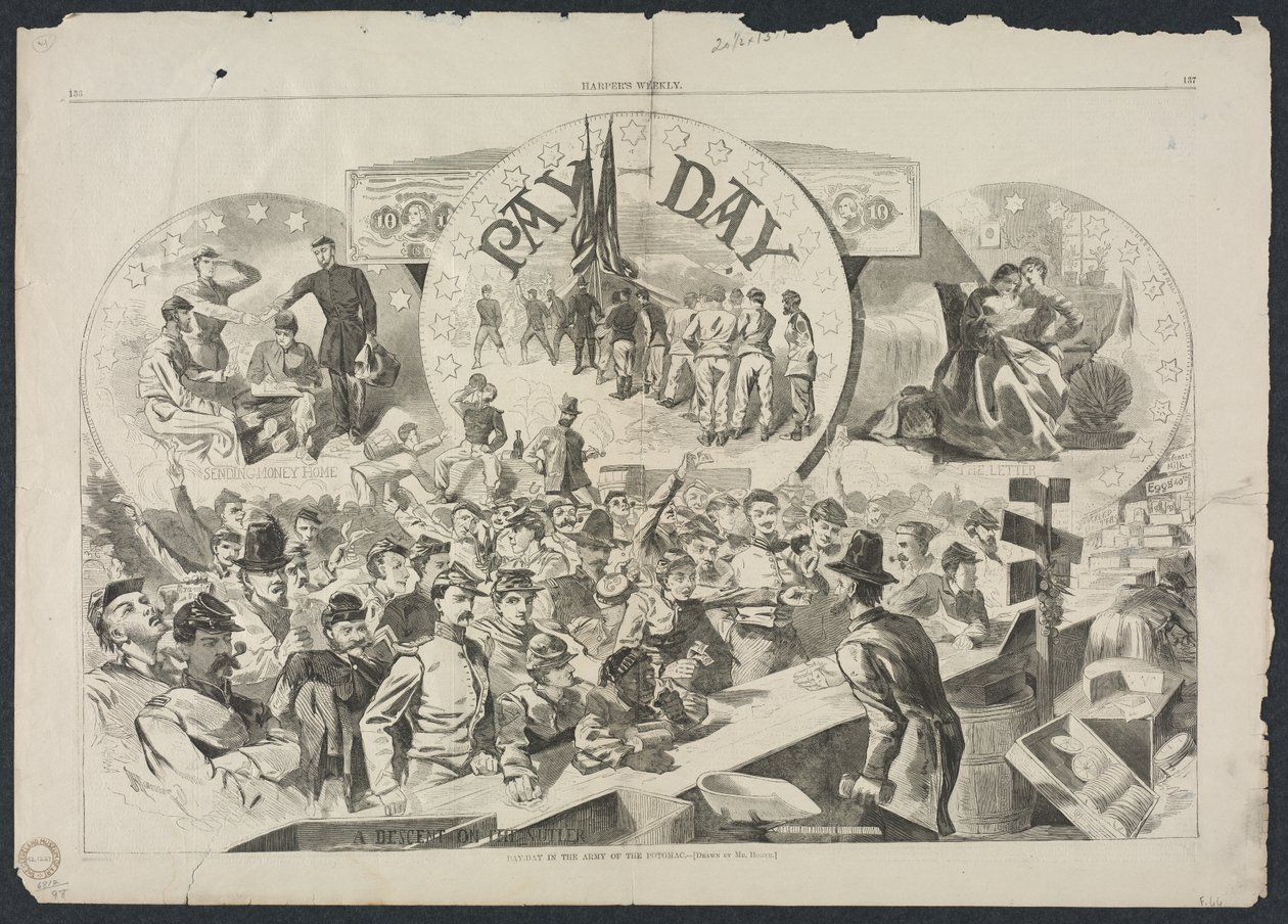 Lønnsdag i Army of the Potomac, 1863. av Winslow Homer