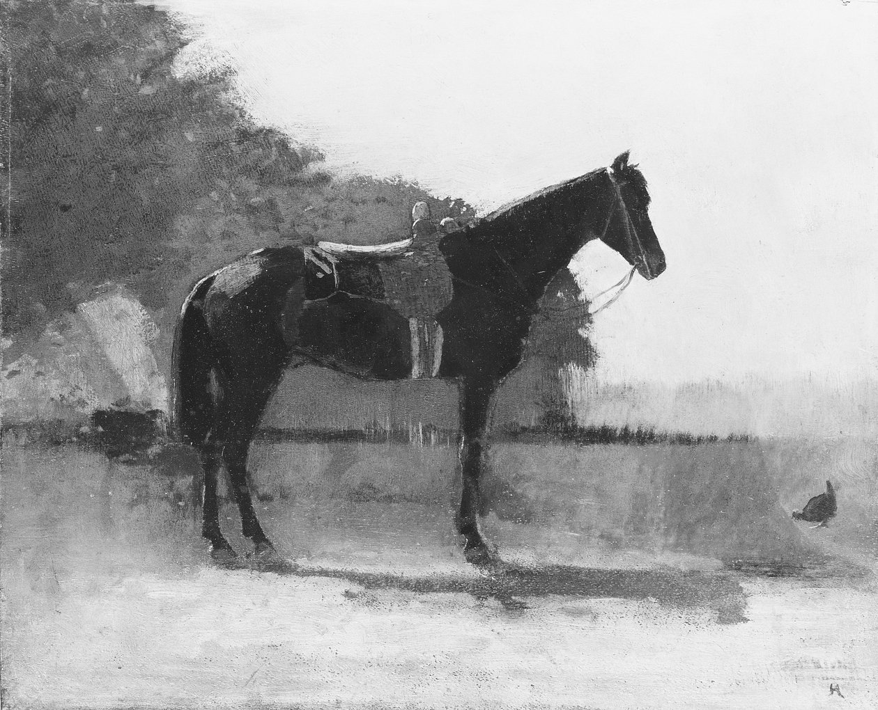 Ridehest på en gårdsplass av Winslow Homer