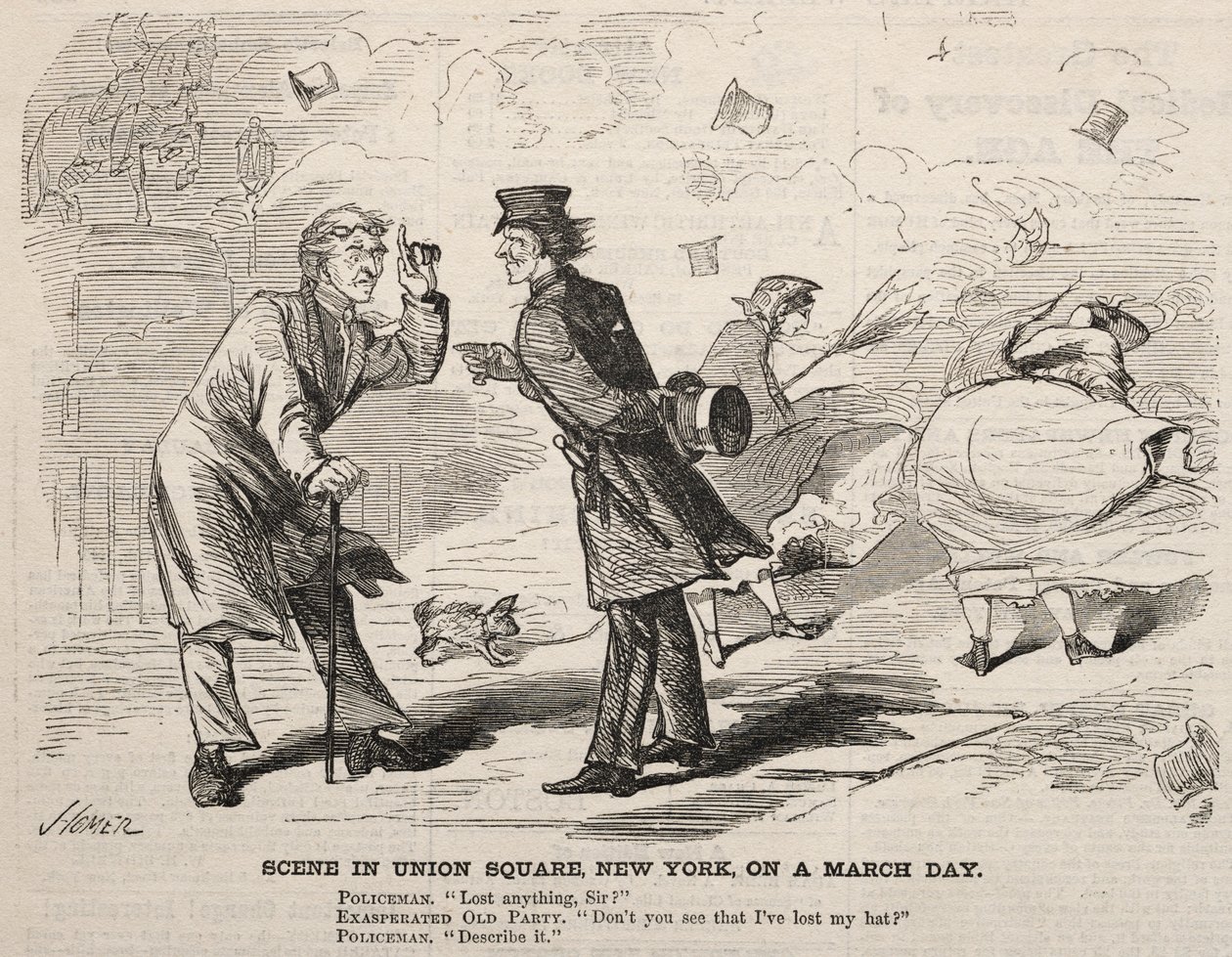 Scene på Union Square, New York, på en marsdag, 1860. av Winslow Homer