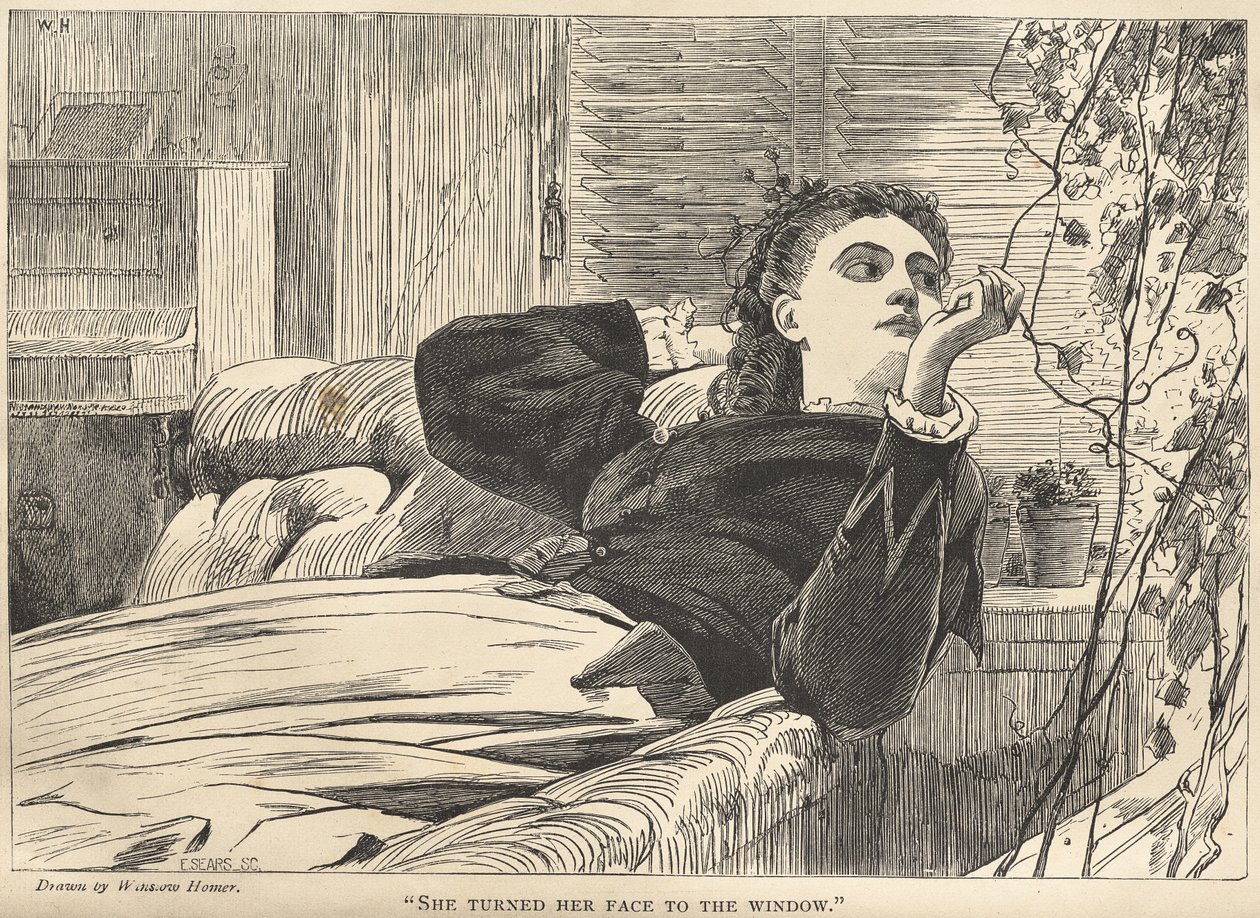 «Hun vendte ansiktet mot vinduet» av Winslow Homer