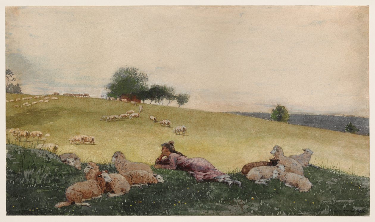 Gjeterjente fra Houghton Farm av Winslow Homer