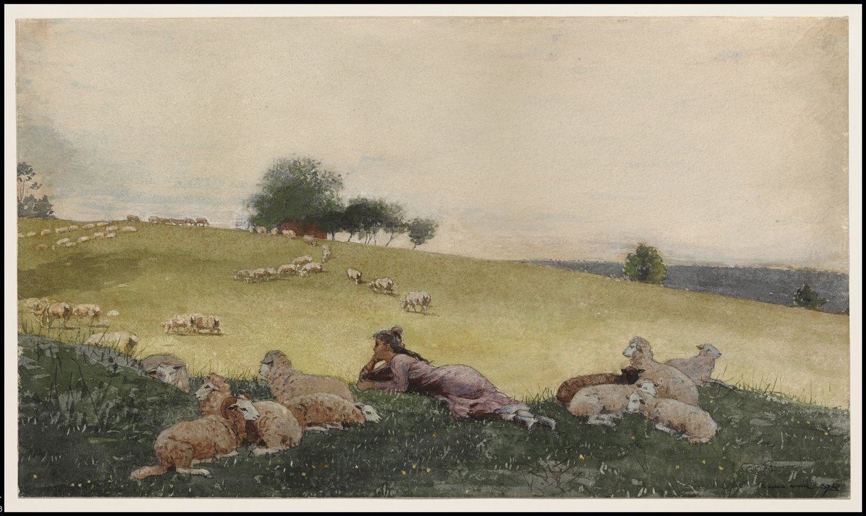Shepherdess of Houghton Farm, 1878 av Winslow Homer