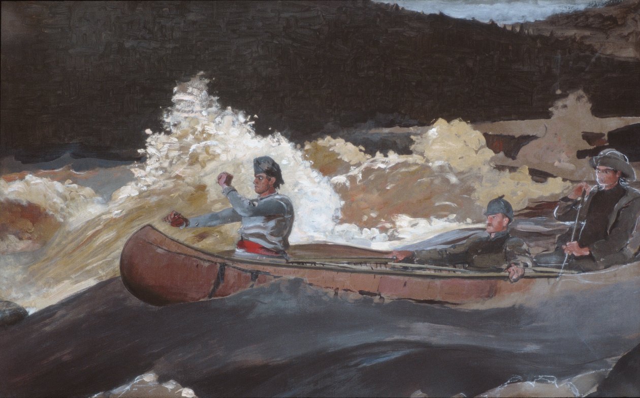 Skyting av Rapids, Saguenay River av Winslow Homer