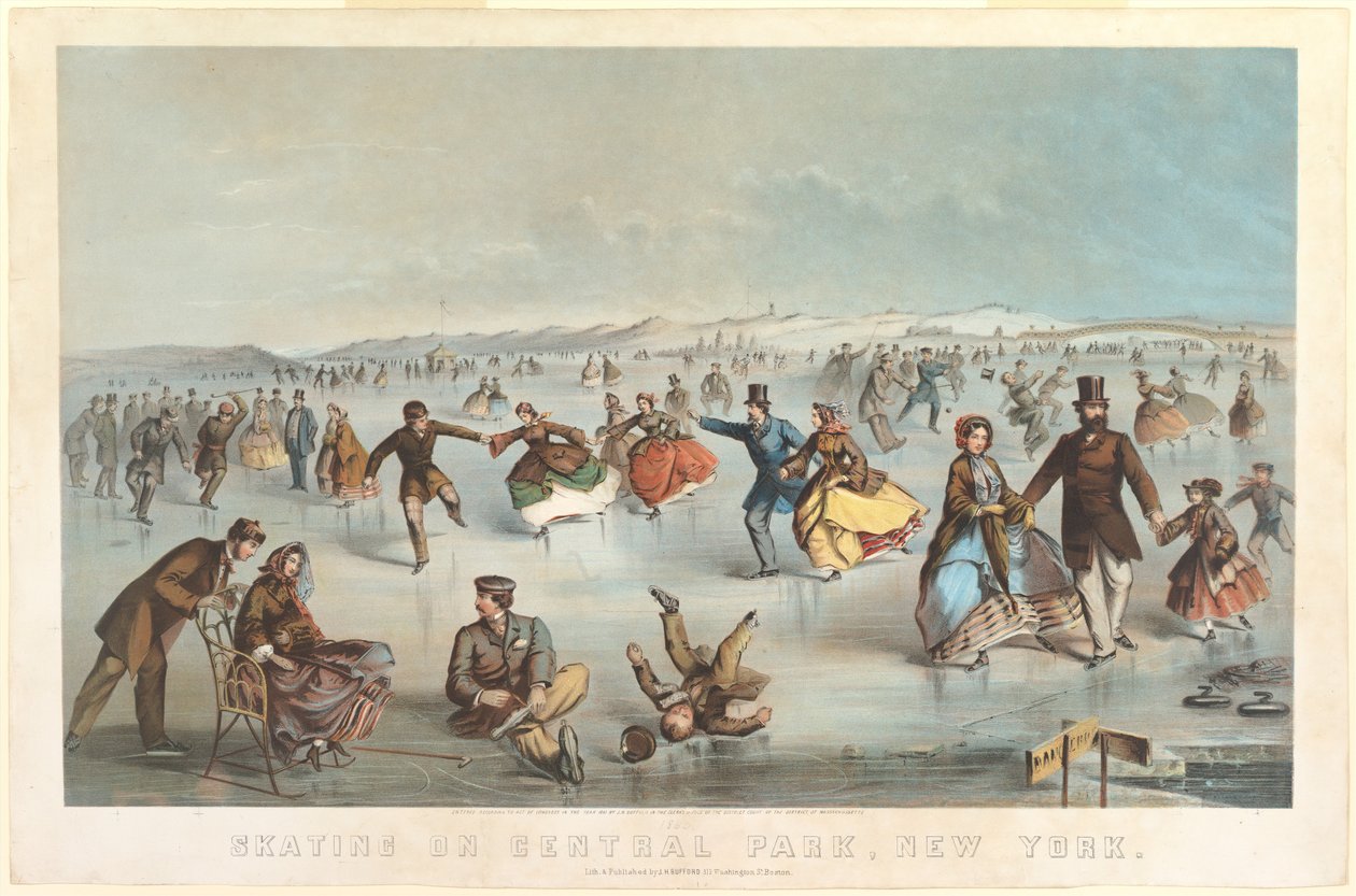 Skating i Central Park, New York av Winslow Homer