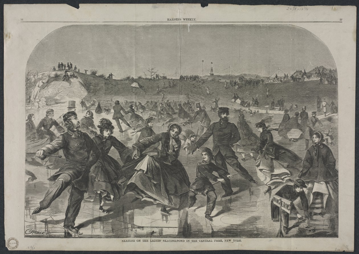Skøyter på damenes skøytebane i Central Park, New York av Winslow Homer