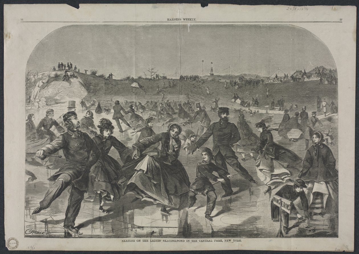 Skating på Ladies Skating Pond i Central Park, New York, 1860. av Winslow Homer