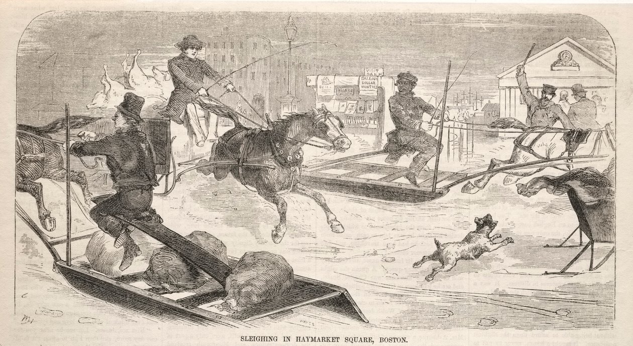 Slede på Haymarket Square, Boston, 1859. av Winslow Homer