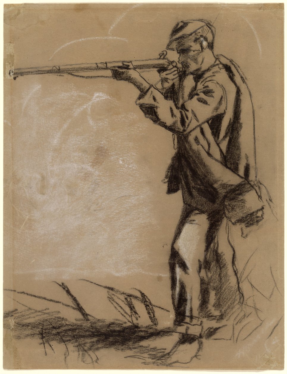 Soldat Taring Aim [recto], 1864. av Winslow Homer