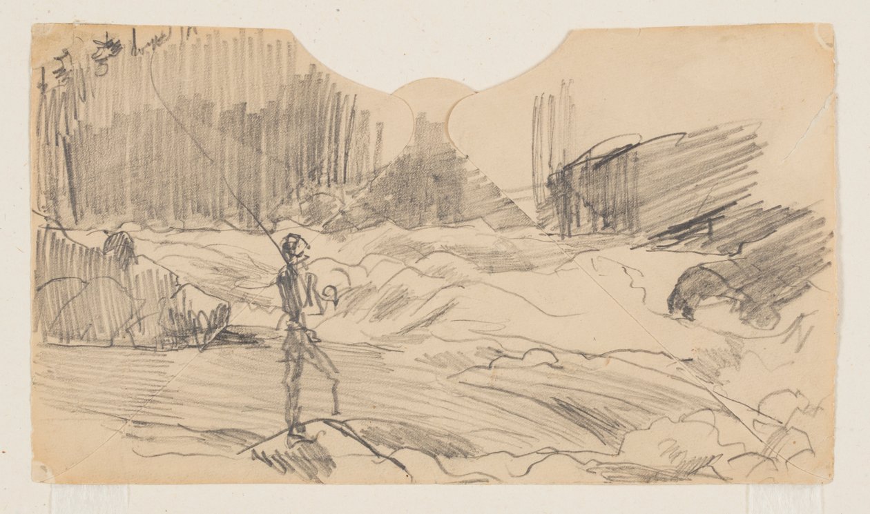Studie for "Ouananiche Fishing," Lake St. John av Winslow Homer