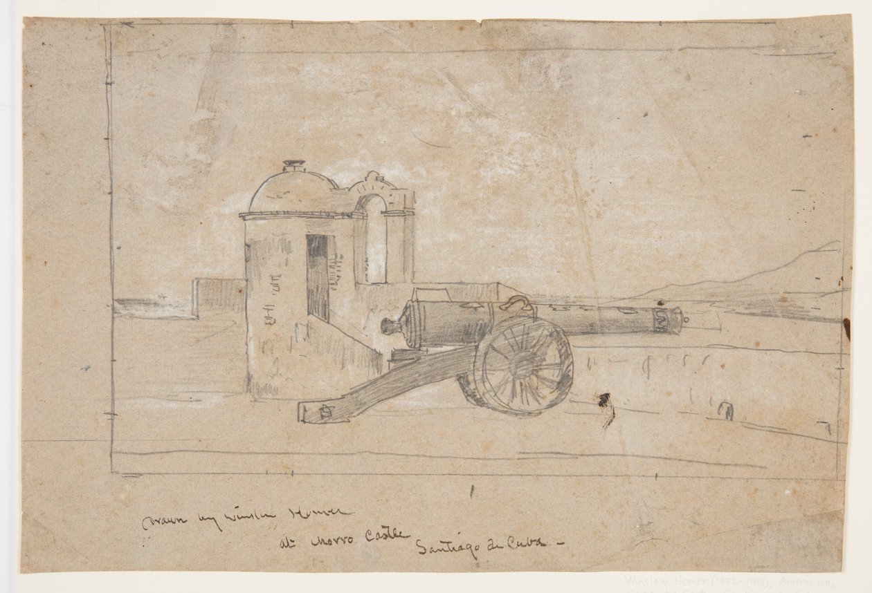 Studie for "Searchlight, Harbour Entrance, Santiago de Cuba" av Winslow Homer